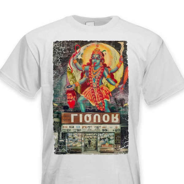 Kali Mens Large Print T Shirt - Hindu Religious Spiritual Hinduism