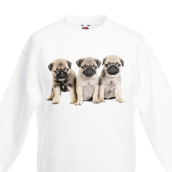 Pug Chiots Unisex Kids Enfants Jumper Sweatshirt - Pug Dog Cute Pugs Dogs Animal Dog Lover Puppy Puppie Puppie