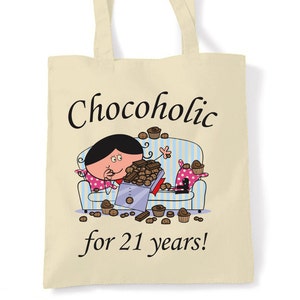 Chocoholic 21st Birthday Tote Shopping Bag