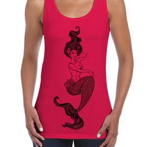 Mermaid Large Print Women&#39;s Vest Tank Top - Mermaids Sea Mythical