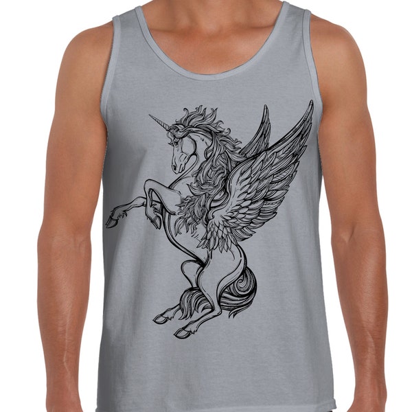 Unicorn Large Print Men's Vest Tank Top -  Unicorn Mythical Fantasy