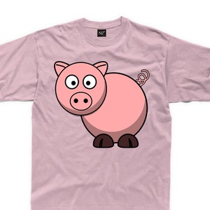 Cartoon Pig Kid's Children's Unisex Camiseta - Animales lindo divertido granja yarda animal piggy