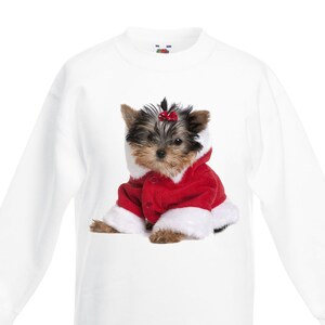 Yorkshire Terrier Santa Claus Children&#39;s Unisex Christmas Jumper - Yorkshire Terriers Dogs Animals