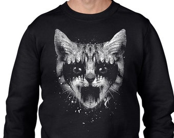Heavy Metal Pussycat Men's Sweatshirt Jumper - Metal Rock Gothic Black Metal