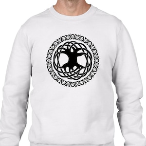 Celtic Tree of Life Men&#39;s Sweatshirt Jumper - Pagan Celtic Wicca Magick Tree of Life Druid