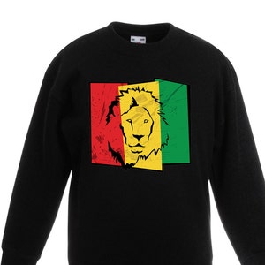 Lion of Judah Flagge Unisex Kinder Kinder Pullover Sweatshirt - Reggae Rasta Rastafari Jamaika Rastafarian Jamaika