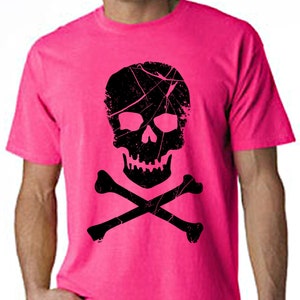Skull and Crossbones Pirate Neon Men&#39;s T-shirt