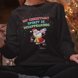 Bah Humbug Santa My Christmas Spirit Is Disappearing Women&#39;s Christmas Jumper