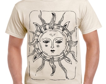 T-shirt ULTRABASIC Homme – « S’Amuser Au Soleil En Tunisie » – Blanc Chiné, Coton, Manches Courtes