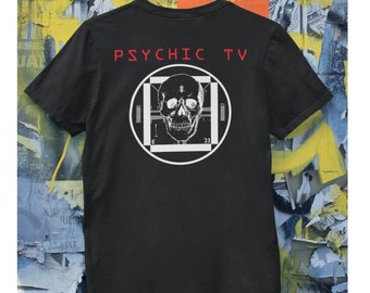 Psychic TV Skull Logo T Shirt - Industrial Music Throbbing Gristle