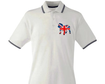 British Bulldog Union Jack Tipped Polo T-Shirt