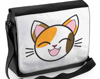 Cartoon Calico Cat Laptop Messenger Bag - Back to School College University