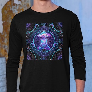 Magic Mushrooms Meditation Psychedelic Long Sleeve T Shirt