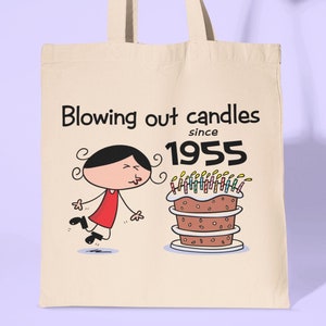 Blowing Out Candles Since 1955 70th Birthday Tote Shopping Bag