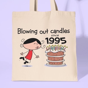 Blowing Out Candles Since 1995 30th Birthday Tote Shopping Bag