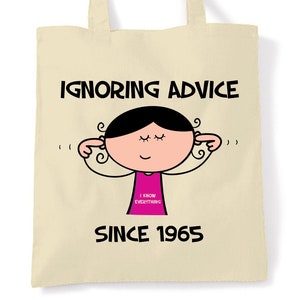 Ignoring Advice Since 1965 60th Birthday Tote Bag