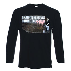 Banksy Graffiti Removal Hotline Herr T-shirt - Kort- och långärmad tillgänglig