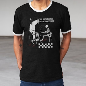 Ghost Town Too Much Fighting on the Dancefloor Men&#39;s Ska Contrast Ringer T-Shirt