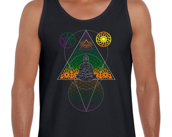 Buddha Third Eye Psychedelic Hipster Men&#39;s Vest Tank Top