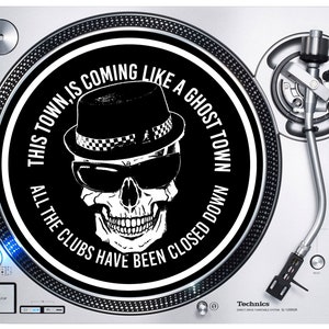 Ghost Town Skull Ska DJ Slipmat - Vinyl Turntable Decks Northern Soul Mods