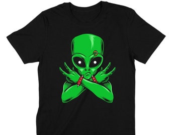 Heavy Metal Alien Cool Camiseta Alternativa para Hombre