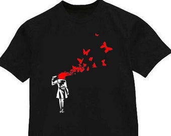 Banksy Butterfly Suicide Men&#39;s T-Shirt