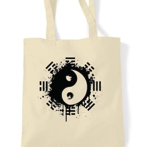 Yin & Yang Grunge Cotton Tote Shopping Bag