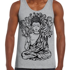 Buddha Large Print Men&#39;s Vest Tank Top -  Buddhism Meditation Yoga