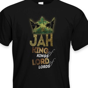 Jah King of Kings Mens T Shirt - Jamaican Haile Selassie Reggae Rasta