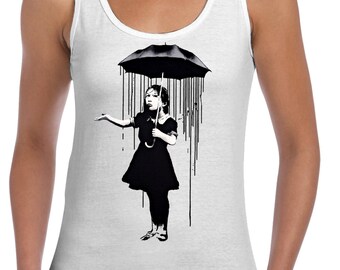 Banksy Mobile Lovers Women/'s Vest Tank Top Graffiti T-Shirt Phone