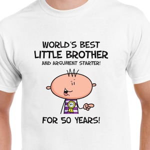World Best Little Sister Women's 50th Birthday Present T-Shirt Gift