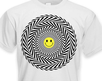 Acid Trip Smiley Face T-Shirt pour hommes - Acid Smiley Optical Illusion Trippy