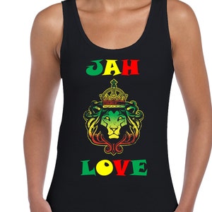 Jah Love Women&#39;s Vest Tank Top - Reggae Rasta Jamaica