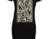 Skeleton Playing Card Short Sleeve Dress