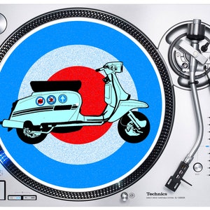 Mod Scooter Distressed DJ Slipmat - Vinyl Turntable Decks Mods