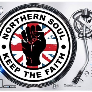 Northern Soul Keep The Faith Union Jack DJ Slipmat - Vinyl Turntable Decks KTF
