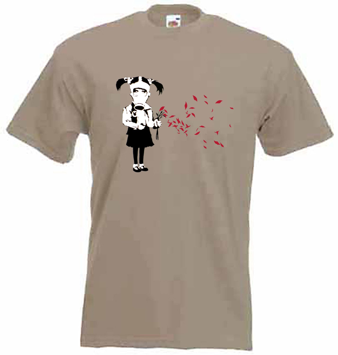 Image of Banksy Gas Mask Girl T-Shirt