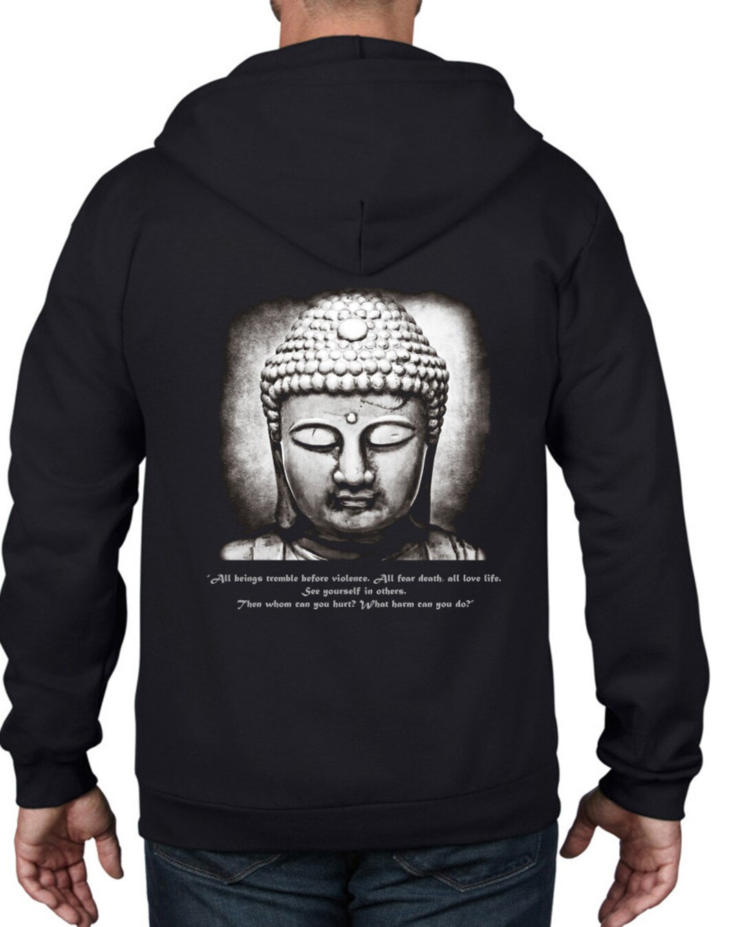 Buddha Vegetarian Quote Full Zip Hoodie - Etsy