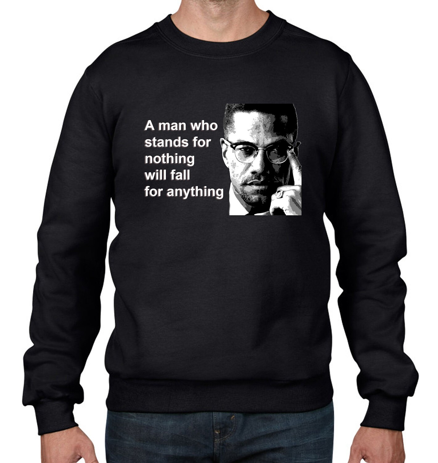 Malcolm X Quote Men's Sweatshirt Jumper - Political Black Panthers Party Civil Rights