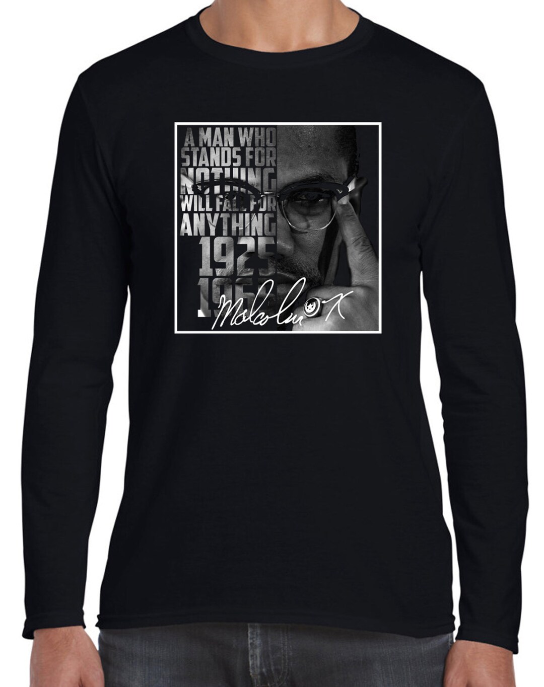 Malcolm X Quote A Man Who Stands for Nothing Men's Long - Etsy
