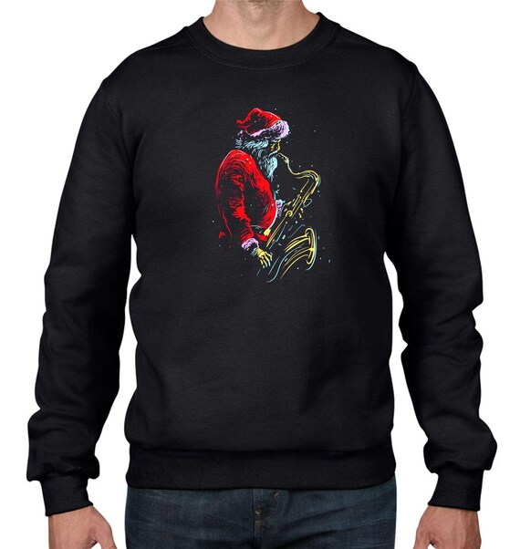 Weihnachtsmann Weihnachten Saxophone Cool Jazz Herren Sweatshirt