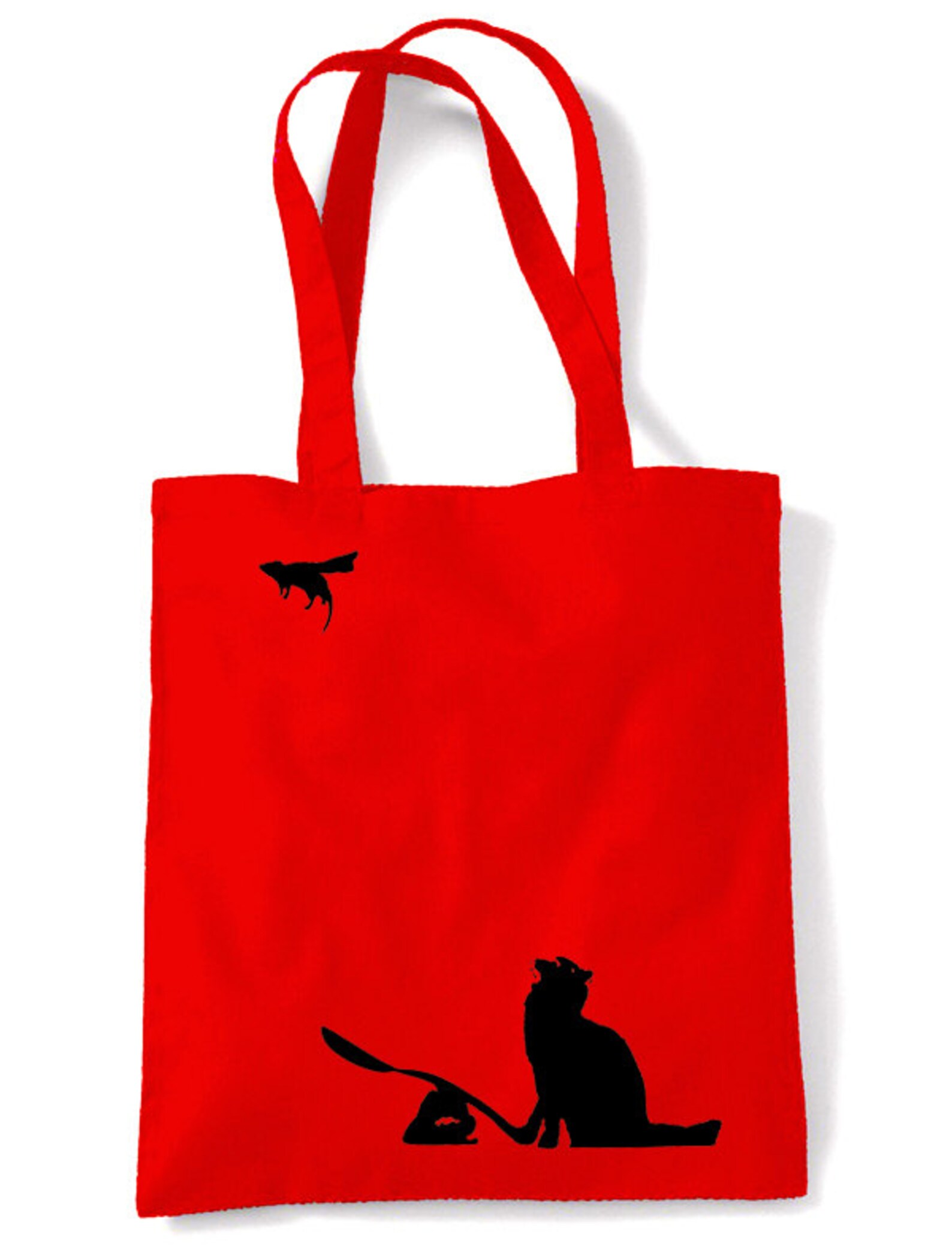 Tribal T-Shirts Women's Banksy Cat & Mouse Tote Bag - 100% Cotton Shopper, 42x38cm, Reusable Eco-Friendly Shoulder Bag