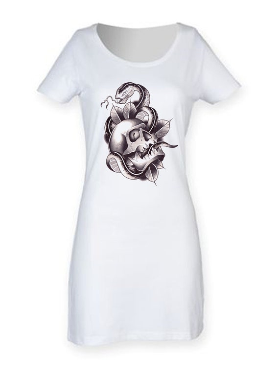 Skull Snake Short Sleeve Dress