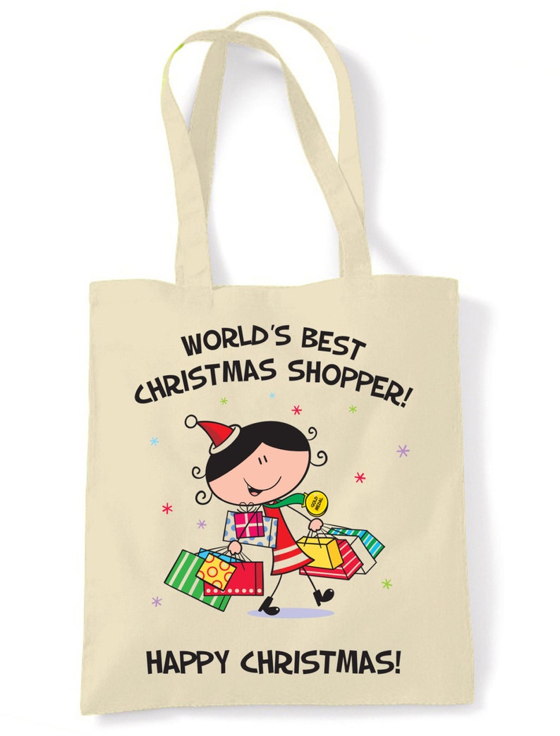Worlds Best Christmas Shopper Christmas Shoulder Bag