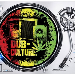 Dub Kultur Logo DJ Slipmat - Vinyl Turntable Decks Reggae Rasta Jamaika
