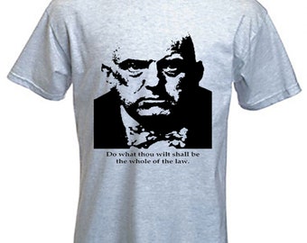 Felpa Con Cappuccio Tribal Aleister Crowley – 'Do What Thou Wilt' – Giallo, Cotone 80%