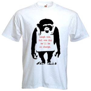 Banksy Laugh Now Monkey Mens T-Shirt