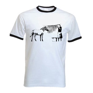 Banksy Washed Zebra Men&#39;s Ringer T-Shirt