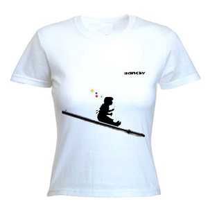 Banksy Bubble Girl Womens T-Shirt