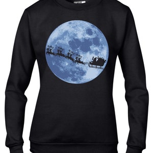 Santa Claus With Sleigh & Reindeers Women&#39;s Christmas Sweatshirt Jumper